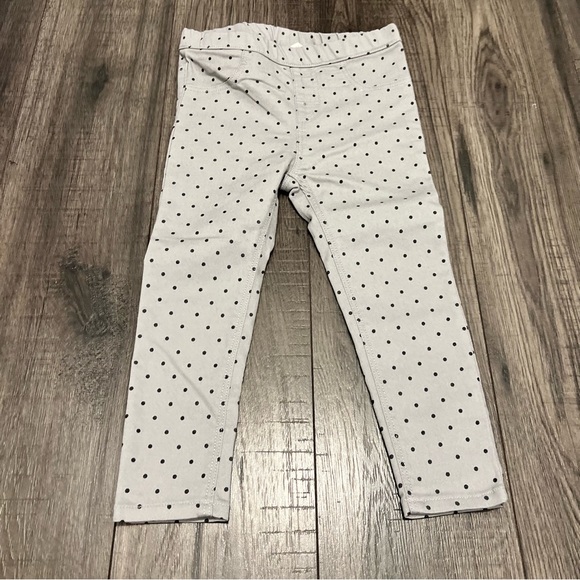 H&M Grey Black Polka Dots Pink and Denim Jeggings - Picture 3 of 5